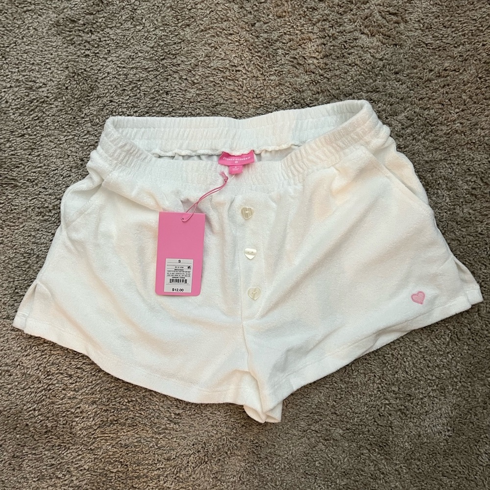 Stoney Clover Lane x Target White Terry Cloth Shorts Small S NWT